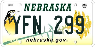 NE license plate YFN299