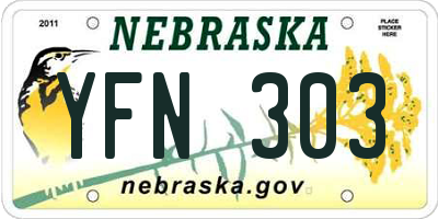 NE license plate YFN303