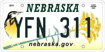 NE license plate YFN311