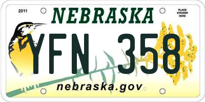 NE license plate YFN358