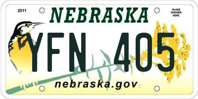 NE license plate YFN405