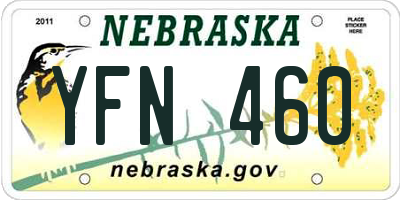 NE license plate YFN460