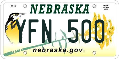 NE license plate YFN500