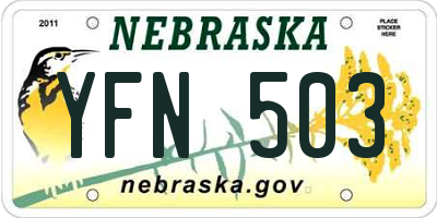 NE license plate YFN503