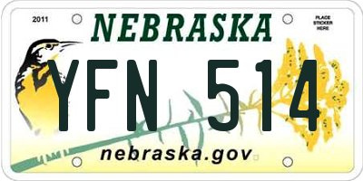 NE license plate YFN514