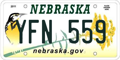 NE license plate YFN559
