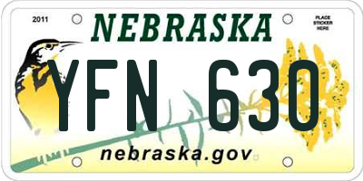 NE license plate YFN630
