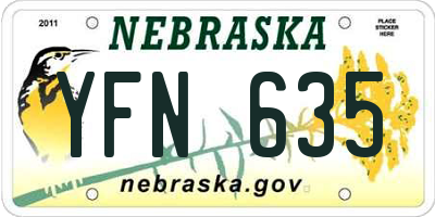 NE license plate YFN635