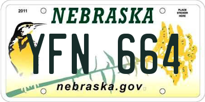 NE license plate YFN664