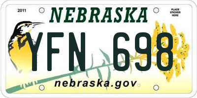 NE license plate YFN698