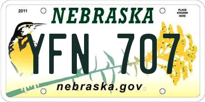 NE license plate YFN707