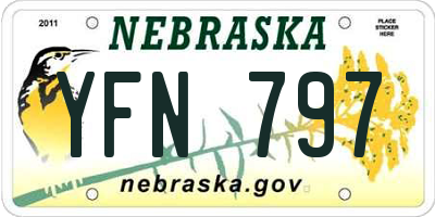 NE license plate YFN797