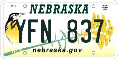 NE license plate YFN837