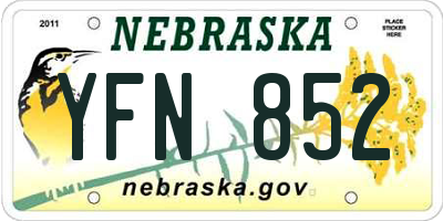 NE license plate YFN852