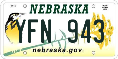 NE license plate YFN943