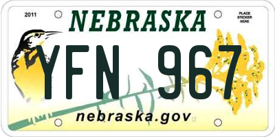 NE license plate YFN967
