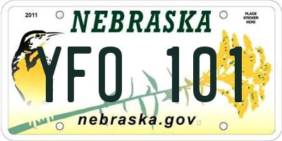 NE license plate YFO101
