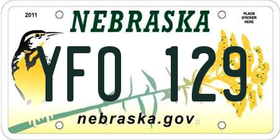 NE license plate YFO129