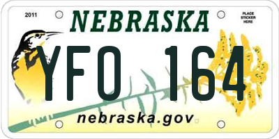 NE license plate YFO164
