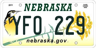 NE license plate YFO229
