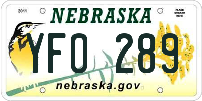 NE license plate YFO289