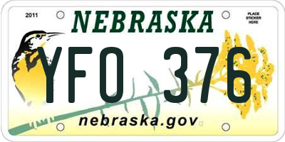 NE license plate YFO376