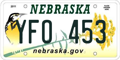NE license plate YFO453