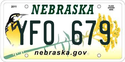 NE license plate YFO679