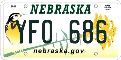NE license plate YFO686