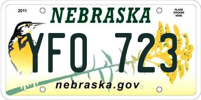 NE license plate YFO723