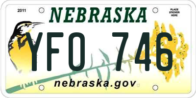 NE license plate YFO746