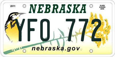 NE license plate YFO772