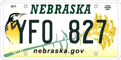 NE license plate YFO827
