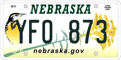 NE license plate YFO873