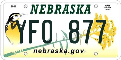 NE license plate YFO877