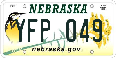 NE license plate YFP049