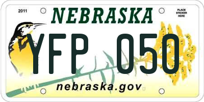 NE license plate YFP050