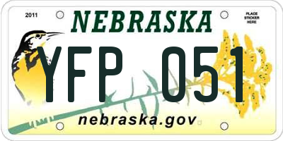 NE license plate YFP051