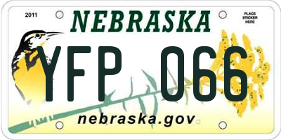NE license plate YFP066