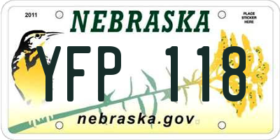 NE license plate YFP118