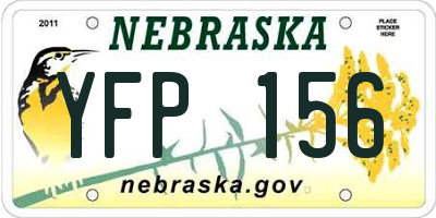 NE license plate YFP156