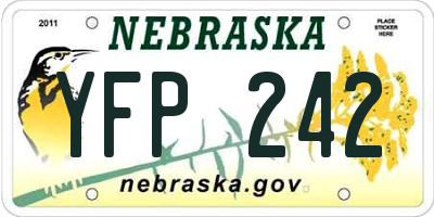 NE license plate YFP242