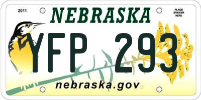 NE license plate YFP293