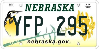 NE license plate YFP295