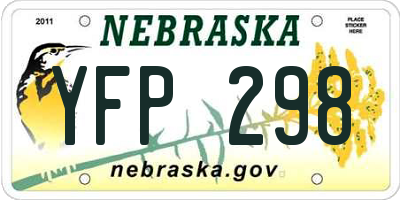 NE license plate YFP298
