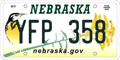 NE license plate YFP358