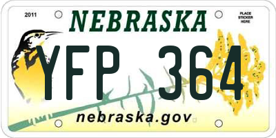 NE license plate YFP364