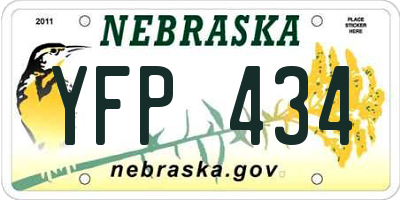 NE license plate YFP434