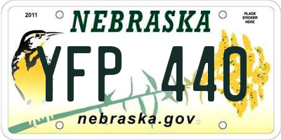 NE license plate YFP440