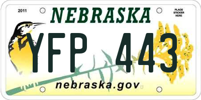 NE license plate YFP443